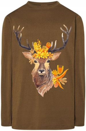 Kolorowy Jeleń Męski Longsleeve Modny Rozm.3XL