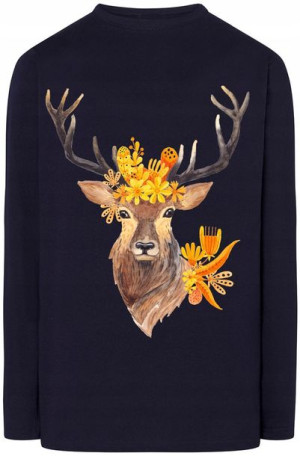 Kolorowy Jeleń Męski Longsleeve Modny Rozm.5XL