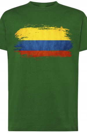 Kolumbia Męski Modny T-Shirt Flaga Rozm.L