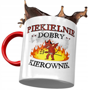 Kubek Czerwony Dla Kierownika Piekielnie Dobry