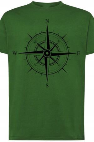 Kompas Róża Wiatrów Męski T-Shirt Modny Rozm.L