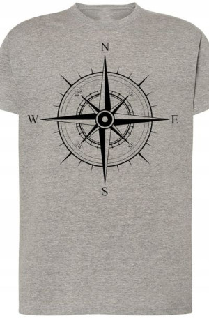 Kompas Róża Wiatrów Męski T-Shirt Modny Rozm.M