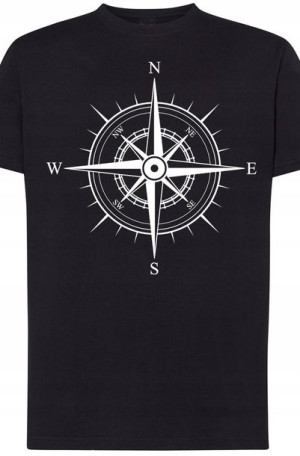 Kompas Róża Wiatrów Męski T-Shirt Modny Rozm.M