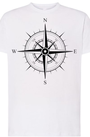 Kompas Róża Wiatrów Męski T-Shirt Modny Rozm.S