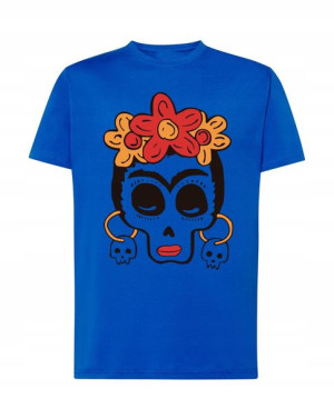 Koszulka fajny nadruk czaszka Día de Muertos r.XL