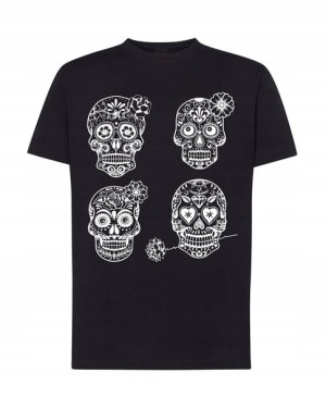 Koszulka nadruk czaszki Día de Muertos r.4XL