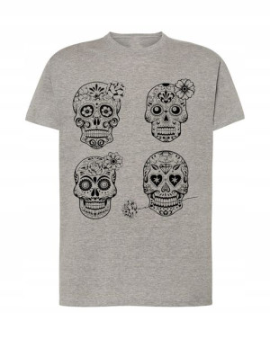 Koszulka nadruk czaszki Día de Muertos r.XXL