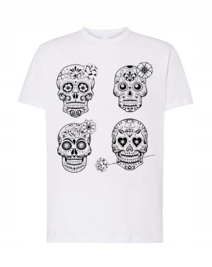 Koszulka nadruk czaszki Día de Muertos r.XXL