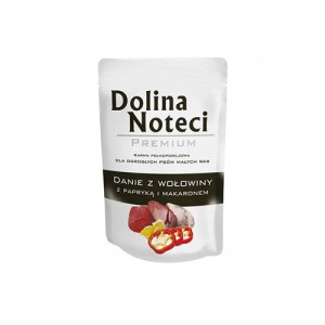 MOKRA KARMA DLA PSADanie z wołowiną, papryką i makaronem DOLINA NOTECI 100g