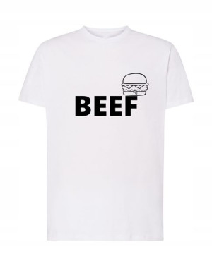 Koszulka T-Shirt męski nadruk BEEF Rozm.3XL