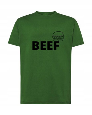 Koszulka T-Shirt męski nadruk BEEF Rozm.L