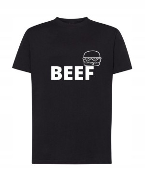 Koszulka T-Shirt męski nadruk BEEF Rozm.S