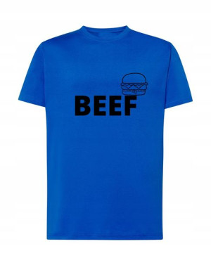 Koszulka T-Shirt męski nadruk BEEF Rozm.S