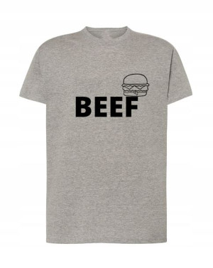 Koszulka T-Shirt męski nadruk BEEF Rozm.XS