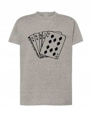 Koszulka T-Shirt męski nadruk Poker Karty Rozm.M