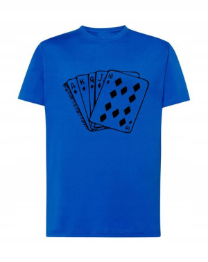 Koszulka T-Shirt męski nadruk Poker Karty Rozm.S