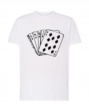 Koszulka T-Shirt męski nadruk Poker Karty Rozm.S