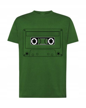 KOSZULKA T-shirt MUZYCZNY NADRUK KASETA rozm M