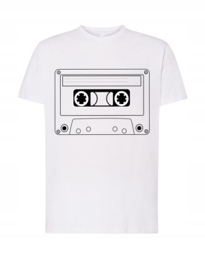 Koszulka T-shirt Muzyczny Nadruk Kaseta Rozm Xs