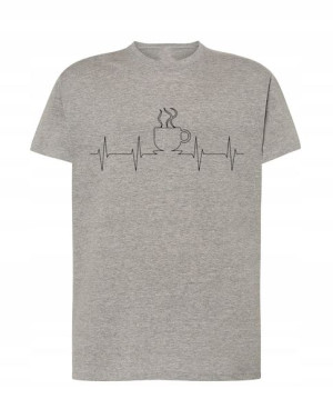 KOSZULKA T-shirt NADRUK LINIA ŻYCIA Kawa Rozm S