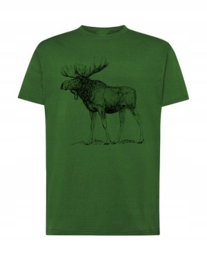 KOSZULKA T-shirt Zwierzęta NADRUK DUŻY ŁOŚ Rozm XS