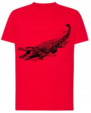Krokodyl Męski Modny T-shirt Lato Nadruk Rozm.4XL