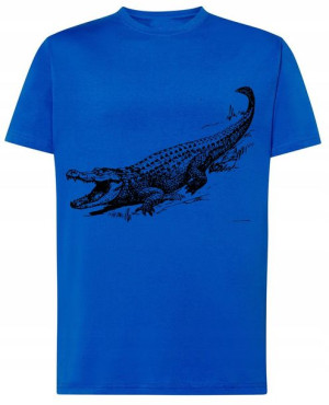 Krokodyl Męski Modny T-shirt Lato Nadruk Rozm.5XL