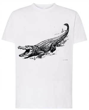 Krokodyl Męski Modny T-shirt Lato Nadruk Rozm.5XL
