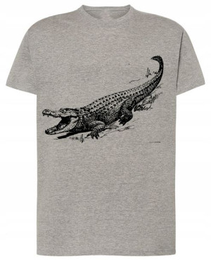 Krokodyl Męski Modny T-shirt Lato Nadruk Rozm.M