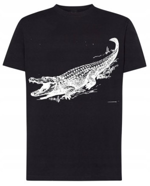 Krokodyl Męski Modny T-shirt Lato Nadruk Rozm.S