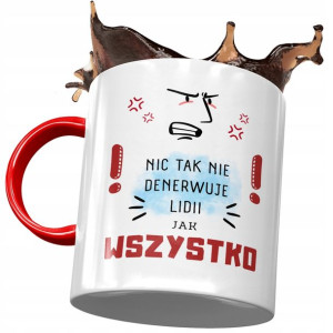 Kubek Czerwony Dla Lidii Żony Koleżanki na Prezent
