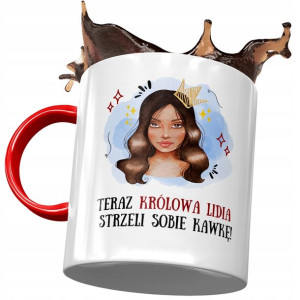 Kubek Czerwony Dla Lidii Żony Koleżanki na Prezent
