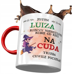Kubek Czerwony Dla Luizy Żony Koleżanki na Prezent