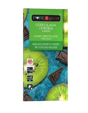 Czekolada Gorzka Z Kiwi Bez Dodatku Cukru Pure