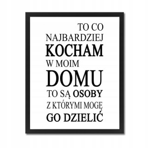 Nowoczesny obraz Plakat W RAMCE Cytat Dom A4