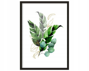 Obraz Plakat W RAMIE 40x50 Botanika Monstera