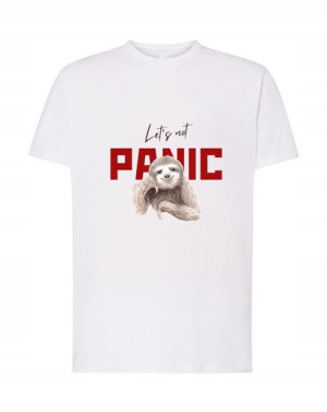 Leniwiec t-shirt Męski Let’s not PANIC Rozm.5XL