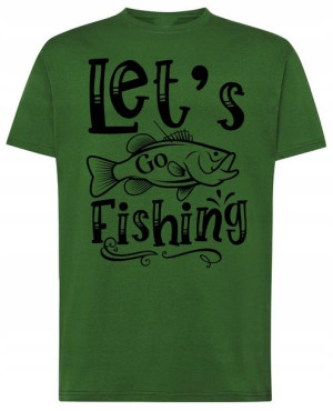 Let’s Go Fishing Wędkarski T-shirt Męski Rozm.L