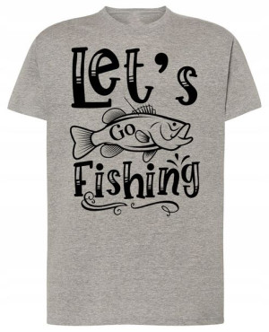 Let’s Go Fishing Wędkarski T-shirt Męski Rozm.M