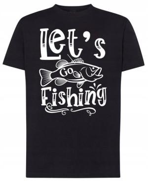 Let’s Go Fishing Wędkarski T-shirt Męski Rozm.S
