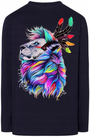 Lew Kolorowy Męski Modny Longsleeve Rozm.S