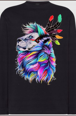 Lew Kolorowy Męski Modny Longsleeve Rozm.XXL