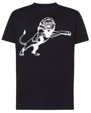 Lew T-shirt Męski Modny Lato Szkic Rozm.4XL