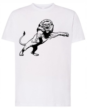 Lew T-shirt Męski Modny Lato Szkic Rozm.5XL