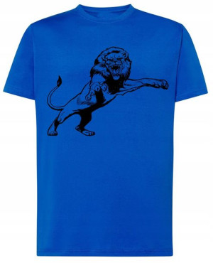 Lew T-shirt Męski Modny Lato Szkic Rozm.L