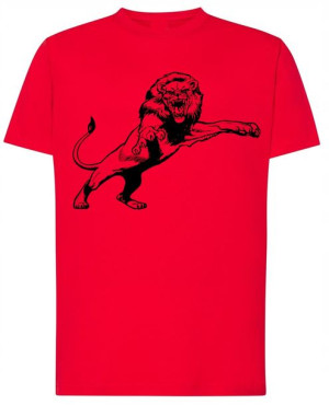 Lew T-shirt Męski Modny Lato Szkic Rozm.XL