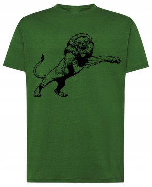 Lew T-shirt Męski Modny Lato Szkic Rozm.XL