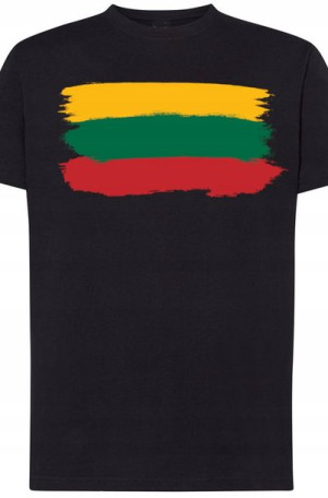 Litwa Flaga Męski T-Shirt Nadruk Modny Rozm.5XL