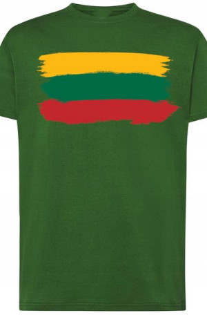 Litwa Flaga Męski T-Shirt Nadruk Modny Rozm.L