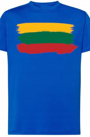Litwa Flaga Męski T-Shirt Nadruk Modny Rozm.S